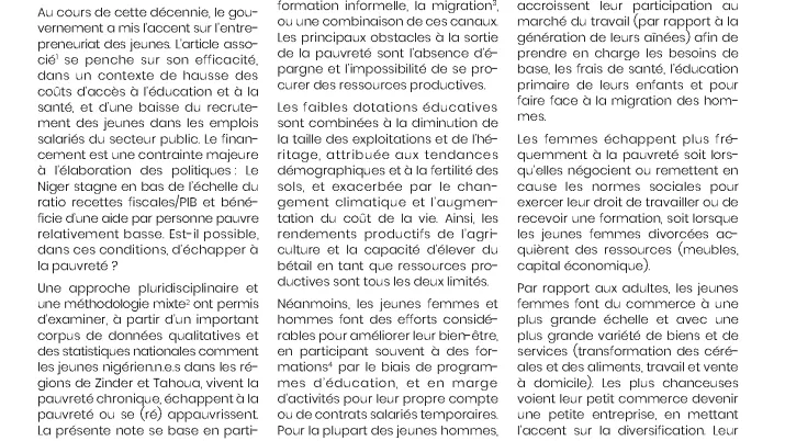 Dialogues de politiques publiques sur la jeunesse au Niger 