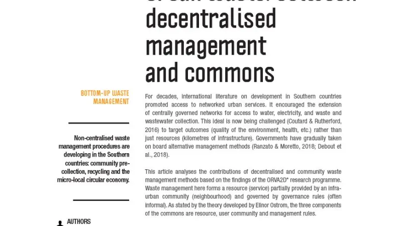 Urban waste:between decentralised management and commons 