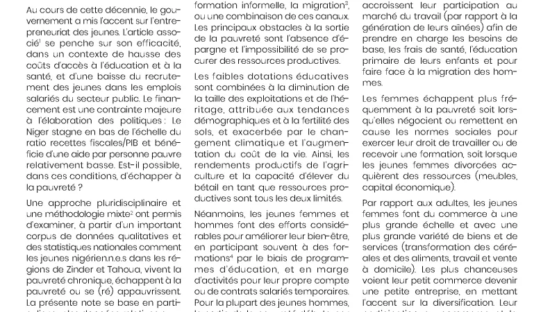 Dialogues de politiques publiques sur la jeunesse au Niger 
